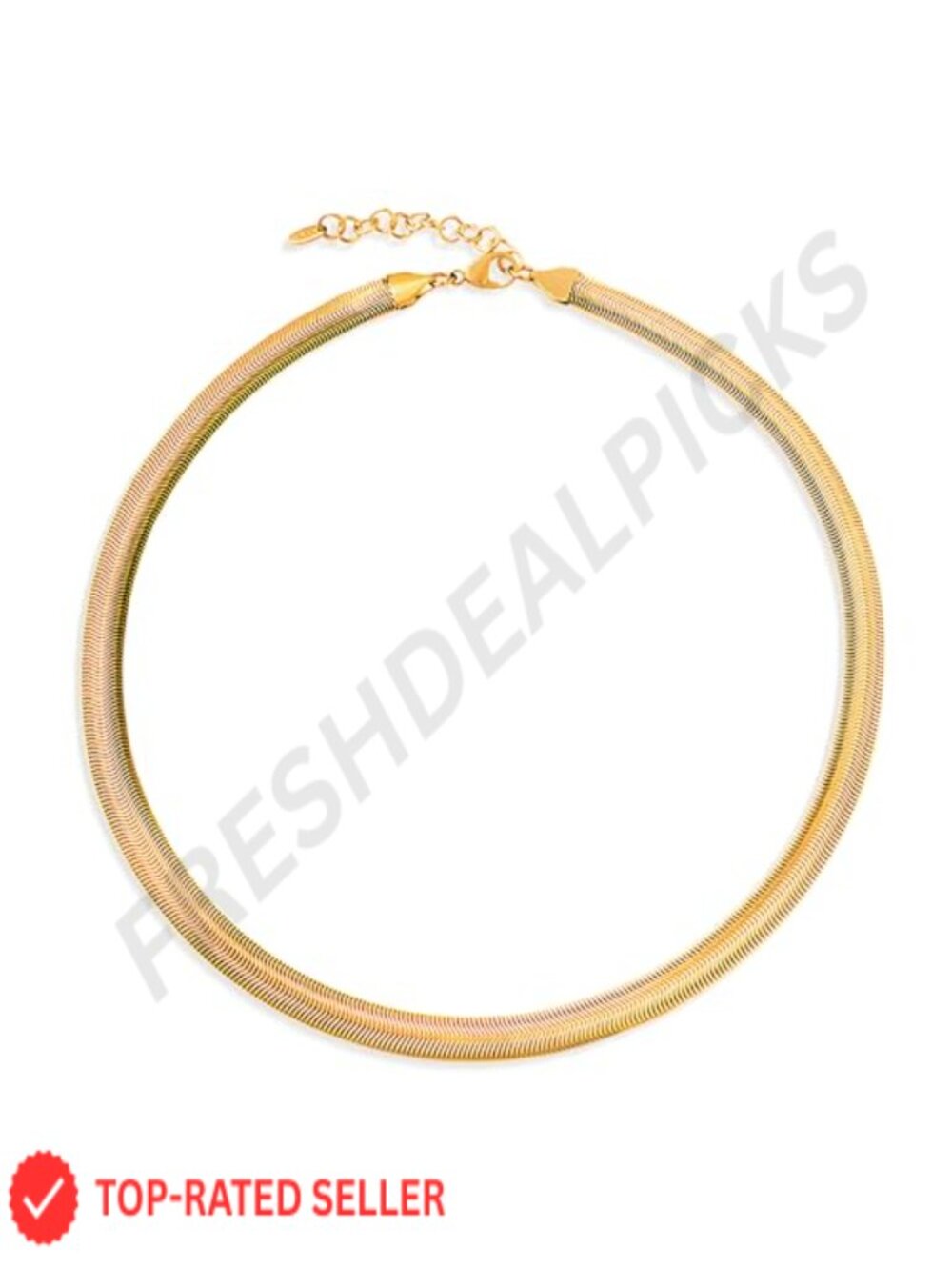 18K Gold Plated Choker Necklace, Adjustable Link Chain Dainty Jewelry